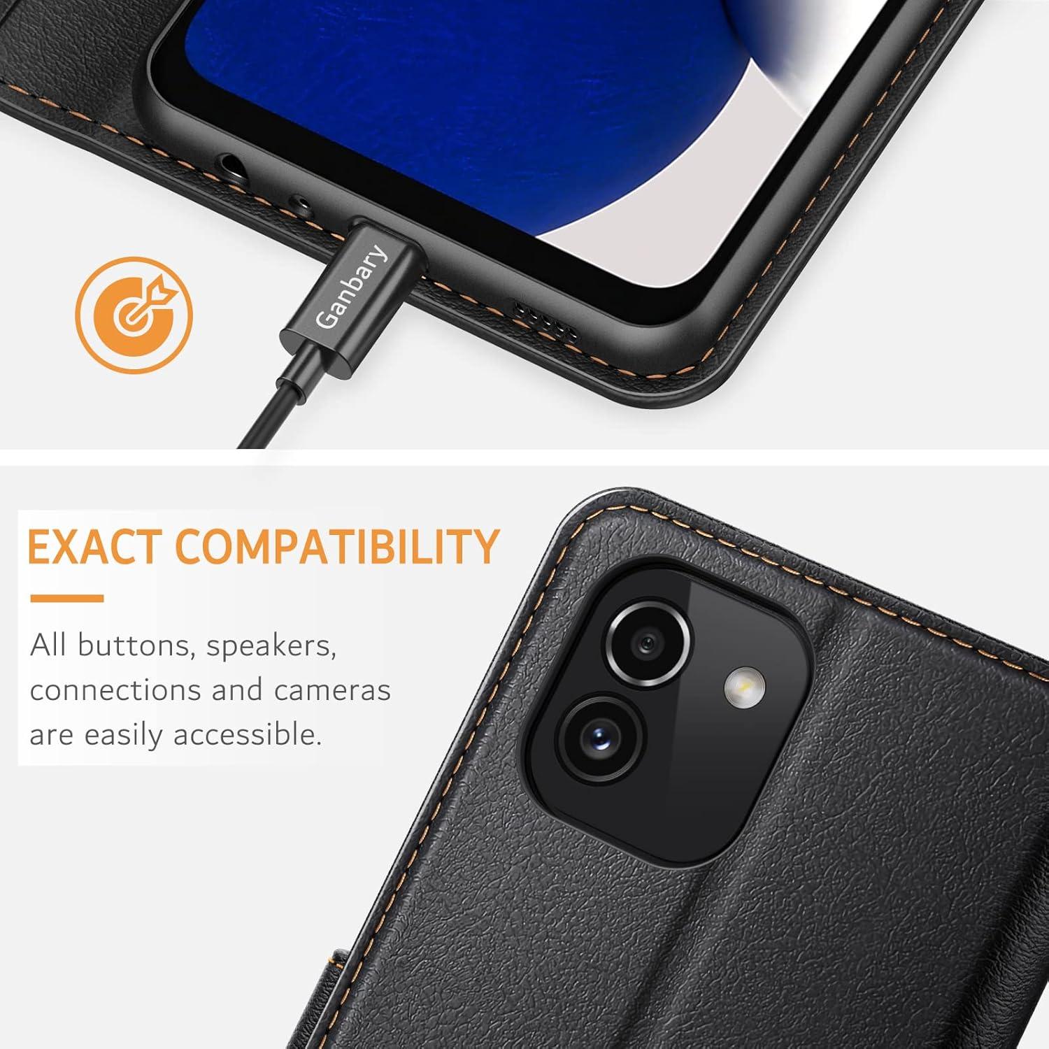 Samsung Galaxy A03 Handyhülle - Premium Leder Klapphülle mit Kartenschlitzen und Standfunktion