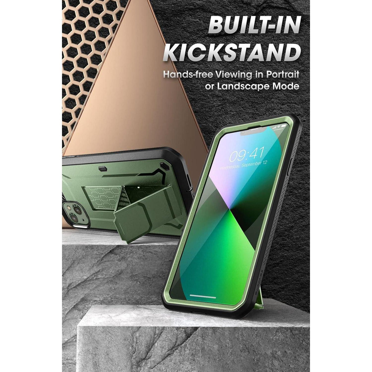 iPhone 13 Hülle mit Displayschutz, Grün