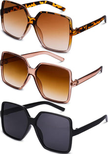 Übergroße Rechteckige Sonnenbrille UV400 Retro Mode Brillen