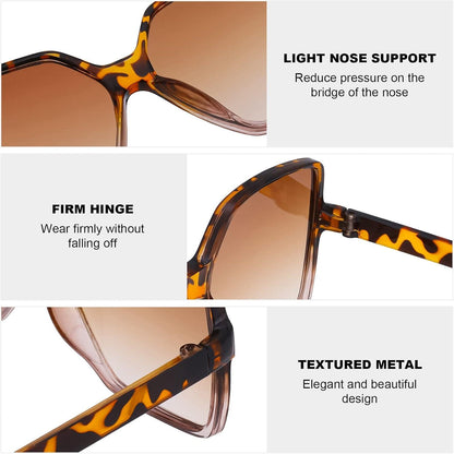 Übergroße Rechteckige Sonnenbrille UV400 Retro Mode Brillen