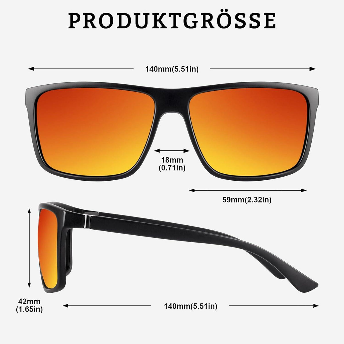 Sonnenbrille Herren Damen Polarisierte Retro Fahren Angeln UV400