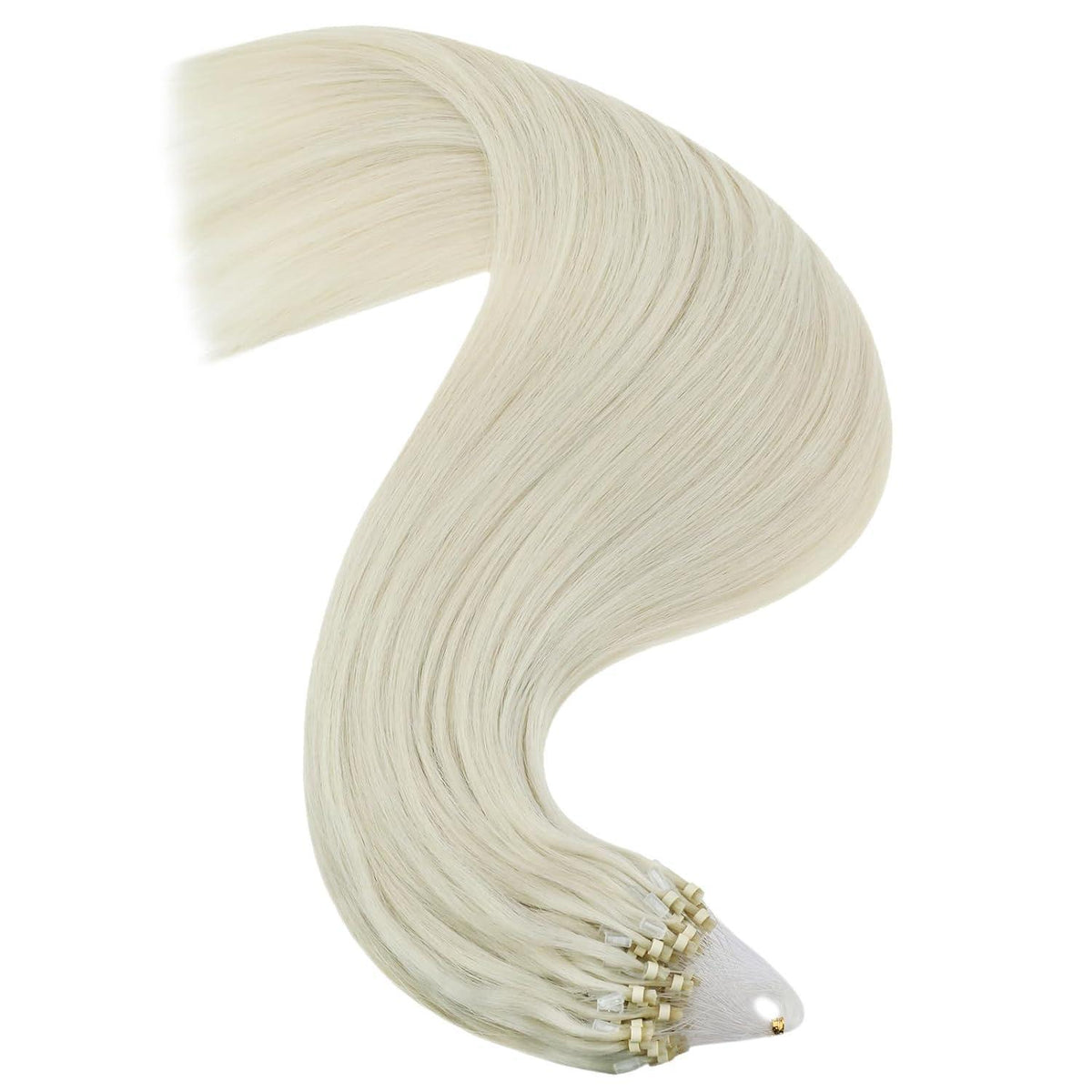 Echthaar Microring Extensions Platinblond 35cm
