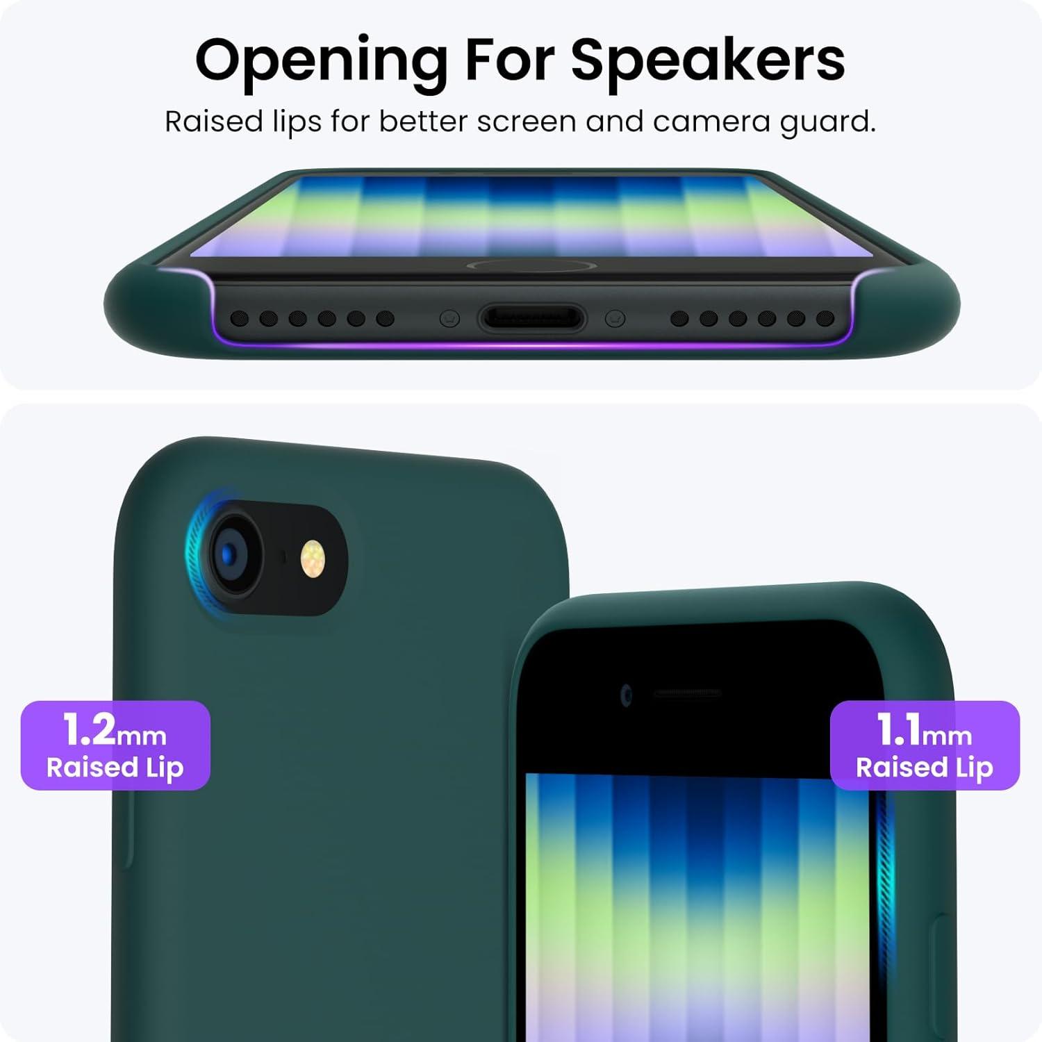 ORNARTO iPhone SE 3 Silikon Case 2022 5G Schutzhülle Olivgrün