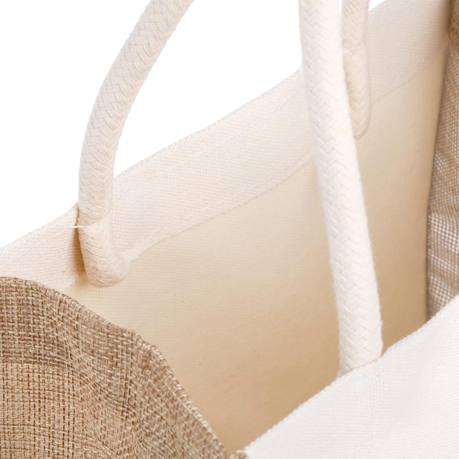 6er Set wiederverwendbare Jute-Tragetaschen mit