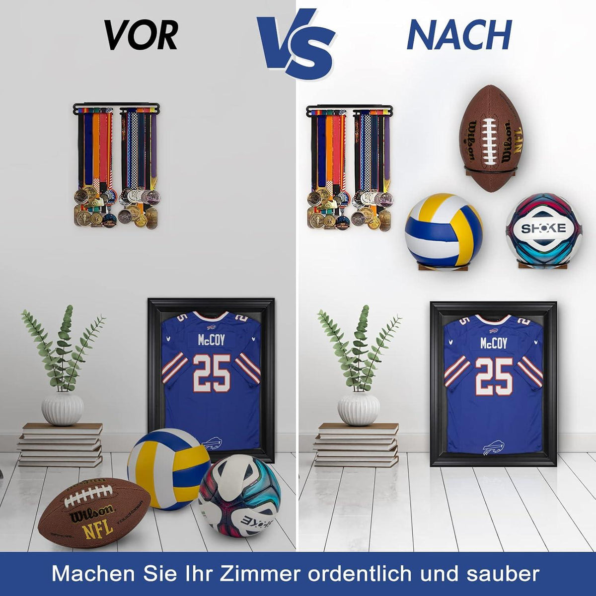 Wand Ballständer für Basketball Fußball Volleyball Rugby Display
