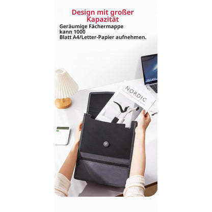 Erweiterbare Registermappe A4 – 4er Set Grün/Blau/Rot/Schwarz