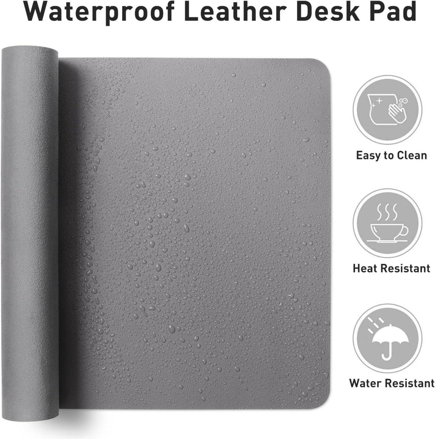 Aothia Schreibtischunterlage Mauspad PU-Leder wasserdicht 60x35cm