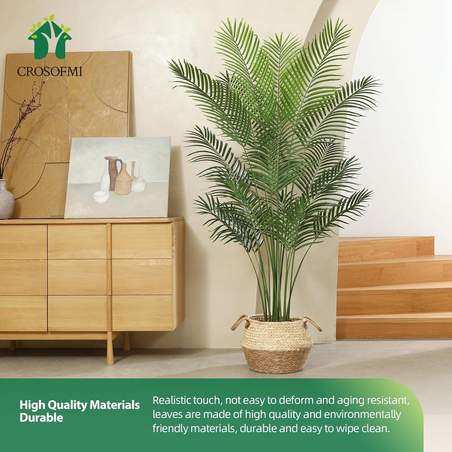 Künstliche Pflanze groß 190cm Kunstpflanze im Topf Palme Fake Plant für Wohnzimmer Balkon Büro, 1 PACK