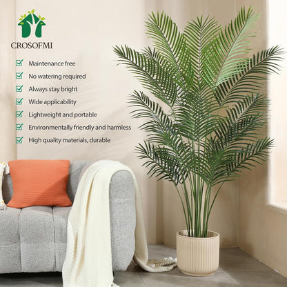 Künstliche Plastik Palme groß 170cm im Topf Fake Plant für Wohnzimmer