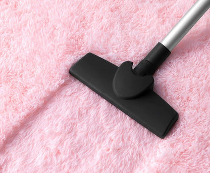 ROHATIM Hochflor Teppich Rund Flauschiger Shaggy Teppich 120x120cm Rosa
