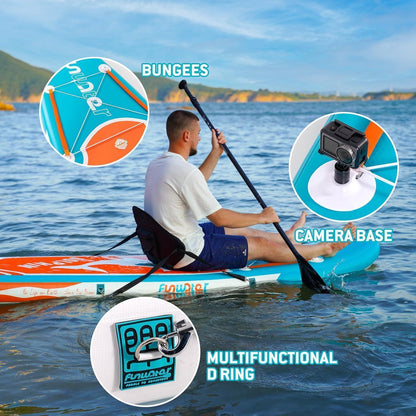 Aufblasbares SUP Board 320cm Delfin-Blau mit Kajak-Funktion
