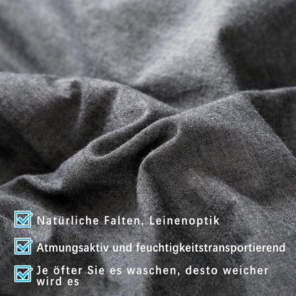 2er Set Kissenbezug 50x50 cm Dunkelgrau Baumwolle Reißverschluss