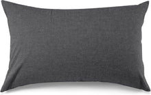 Kissenbezug 2er Set 40x60 cm 100% Gewaschene Baumwolle Dunkelgrau