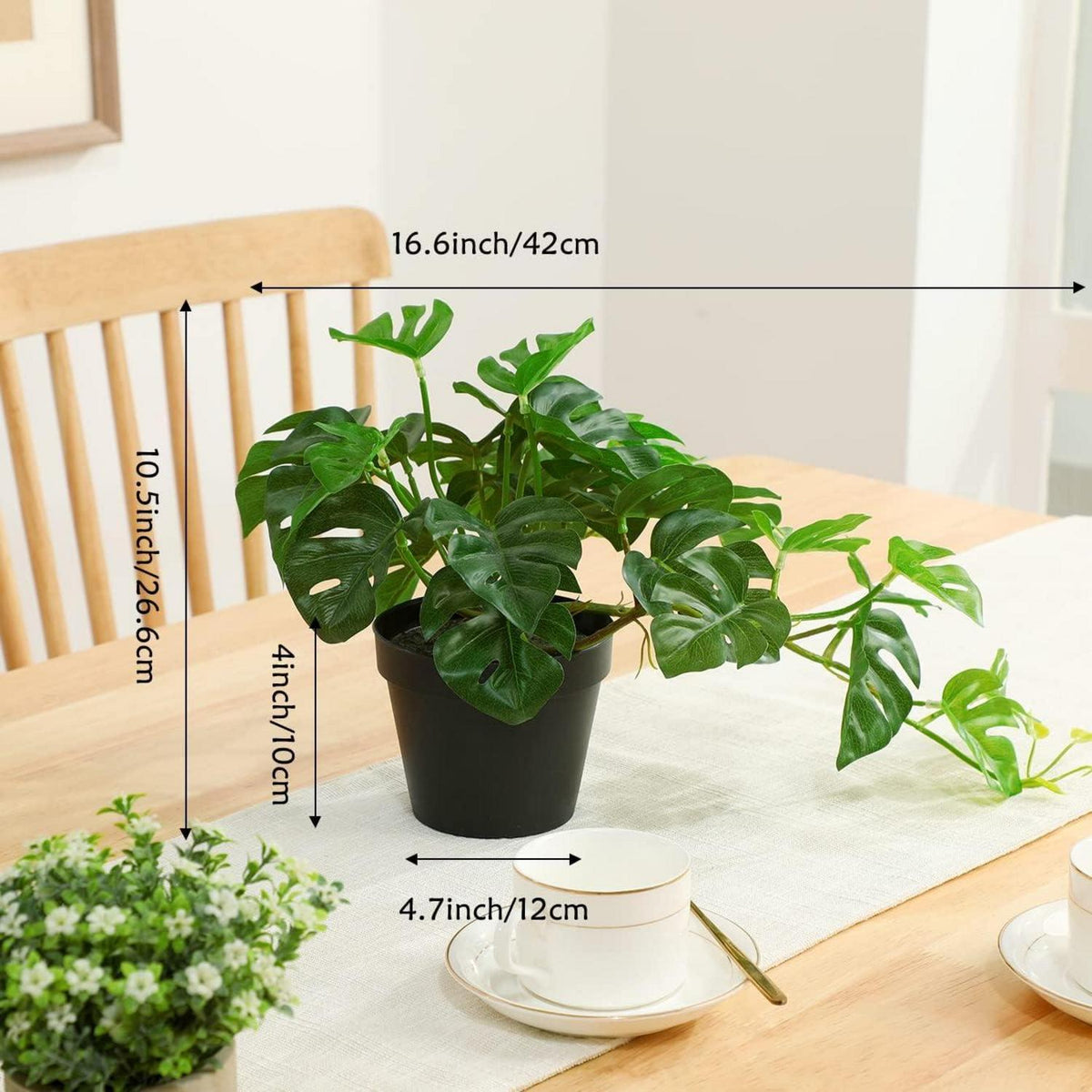 Kunstpflanze Monstera 26.6cm, Künstliche Pflanzen Deko im
