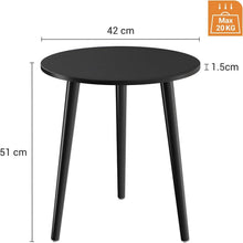 Runder Beistelltisch Holz Ø 42 cm Höhe 51 cm Schwarz