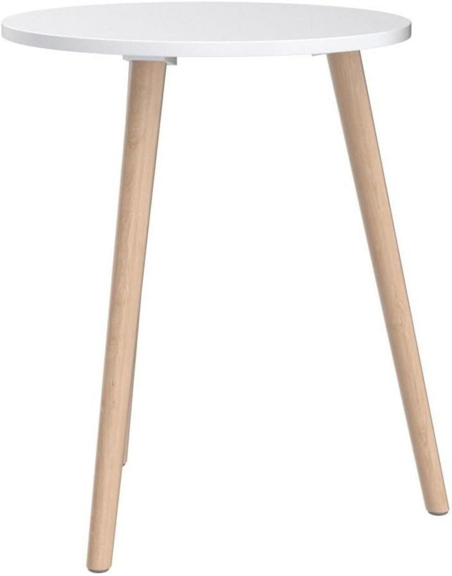 Beistelltisch rund Ø 42 cm, Couchtisch höhenverstellbar, Massivholz Beine, Skandinavischer Stil