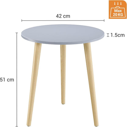 Runder Couchtisch Beistelltisch 42 cm Höhe 51 cm Massivholz