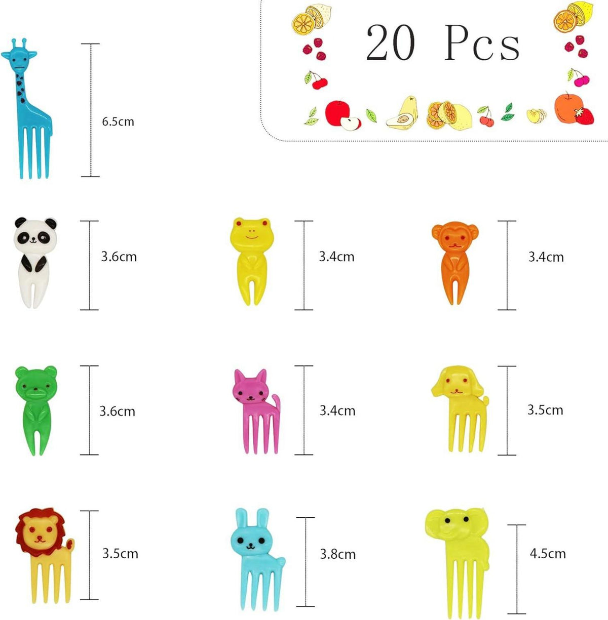 Cartoon Obstgabeln Zahnstocher Kinderparty Dessert 20 Stück