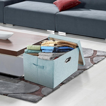 Aufbewahrungsbox mit Deckel, faltbar, waschbar, 5er-Set, Aqua Spring