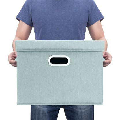 Aufbewahrungsbox mit Deckel, faltbar, waschbar, 5er-Set, Aqua Spring