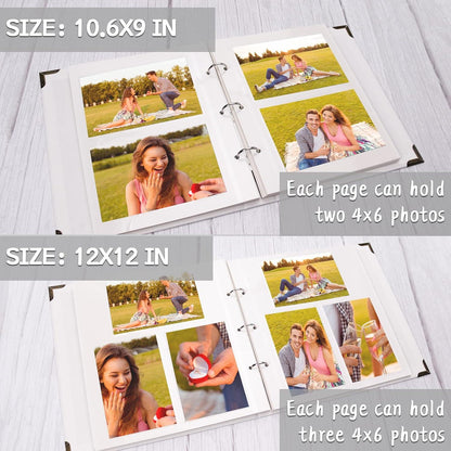 Fotoalbum Selbstklebend 40 Seiten Hardcover Scrapbook DIY Kit 3 Ringe Papier Scrapbook