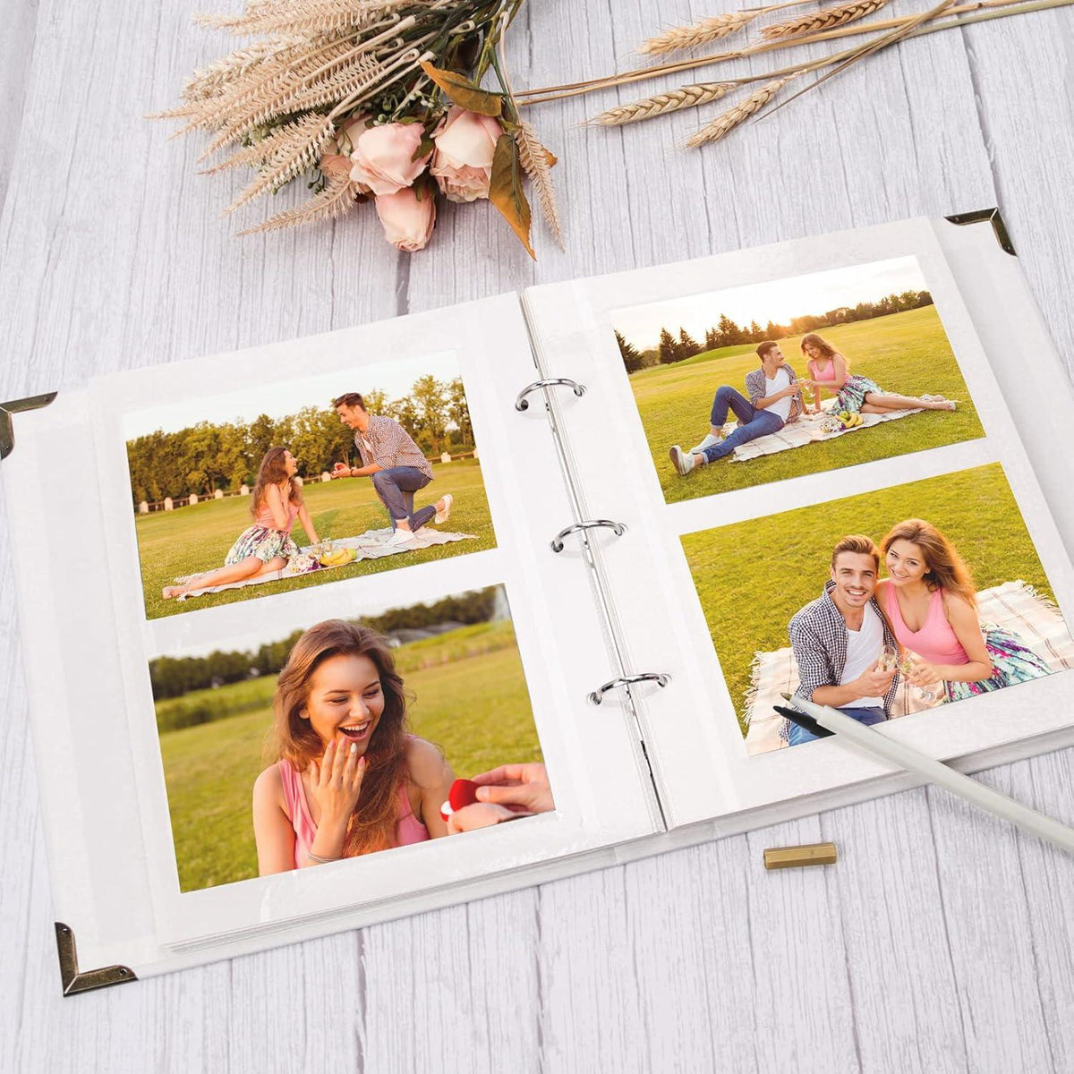 Fotoalbum Selbstklebend Hardcover Scrapbooking Kit 40 Seiten Hochzeit Geschenk