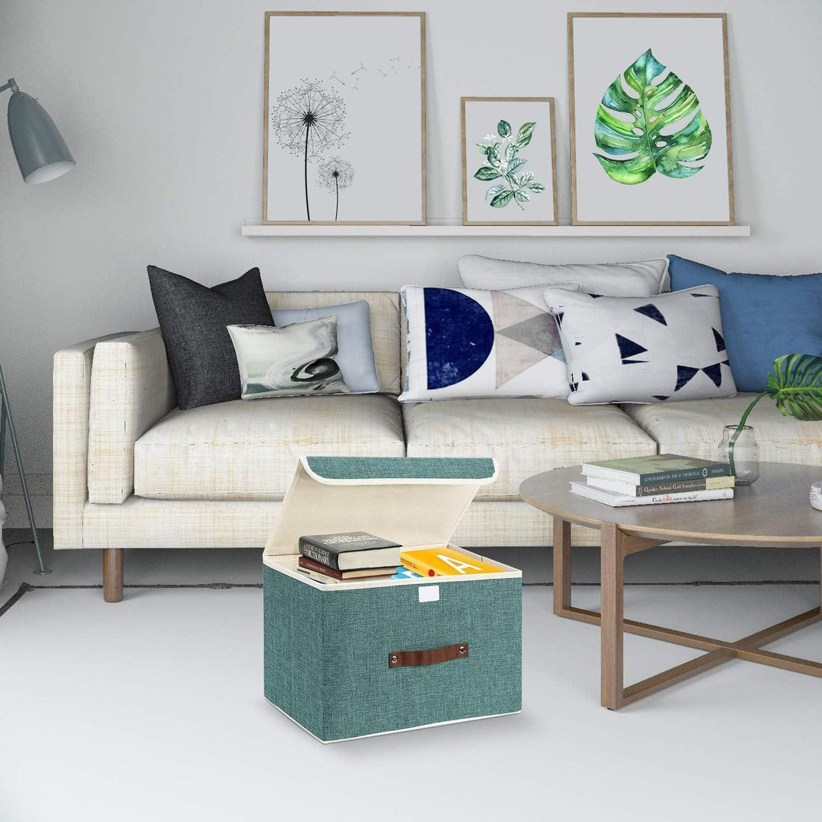 Faltbare Aufbewahrungsbox mit Deckel, 5er Set, Aqua Deep