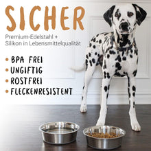 Edelstahl Hundeschalen rutschfestes Silikon Design 1800ml 2