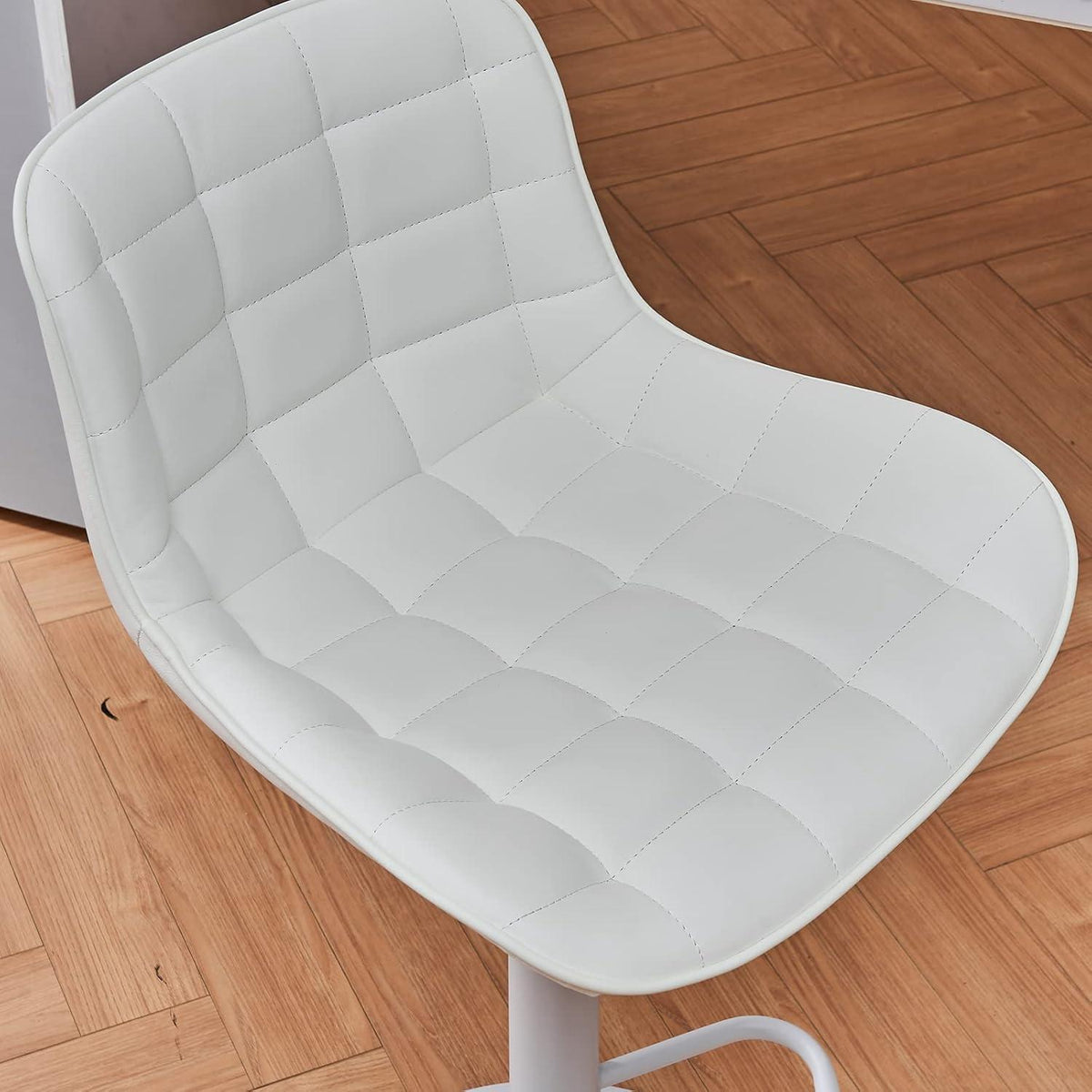 YOUTASTE Barhocker 2er Set, Weiß, Höhenverstellbar, Küchenstühle, Kunstleder