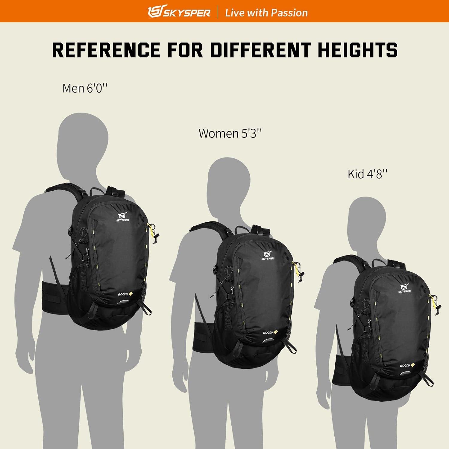 SKYSPER BOGDA 30 Wanderrucksack 30L mit Rückenbelüftung & Trinksystem