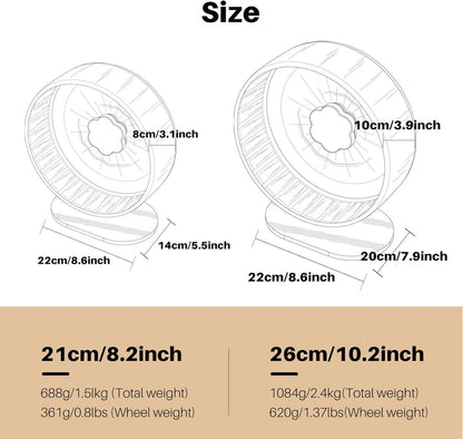 Transparentes 26cm Hamsterrad für Hamster Leise Laufrad rutschfeste Laufscheibe