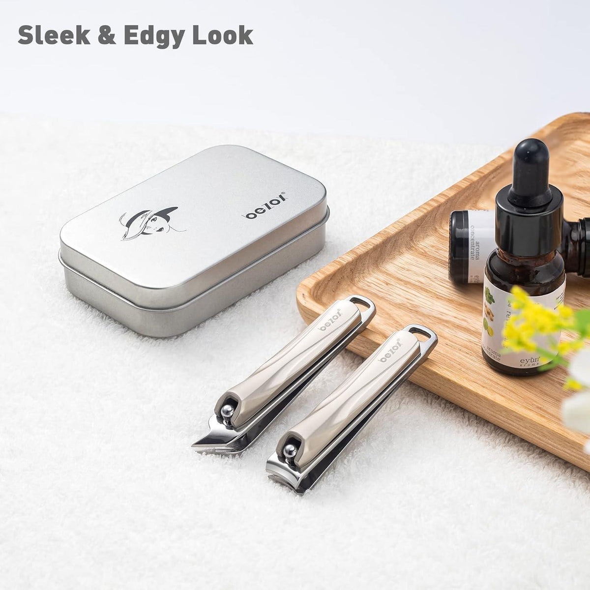 BEZOX Nagelknipser Set aus Edelstahl für Fingernägel und Fußnägel
