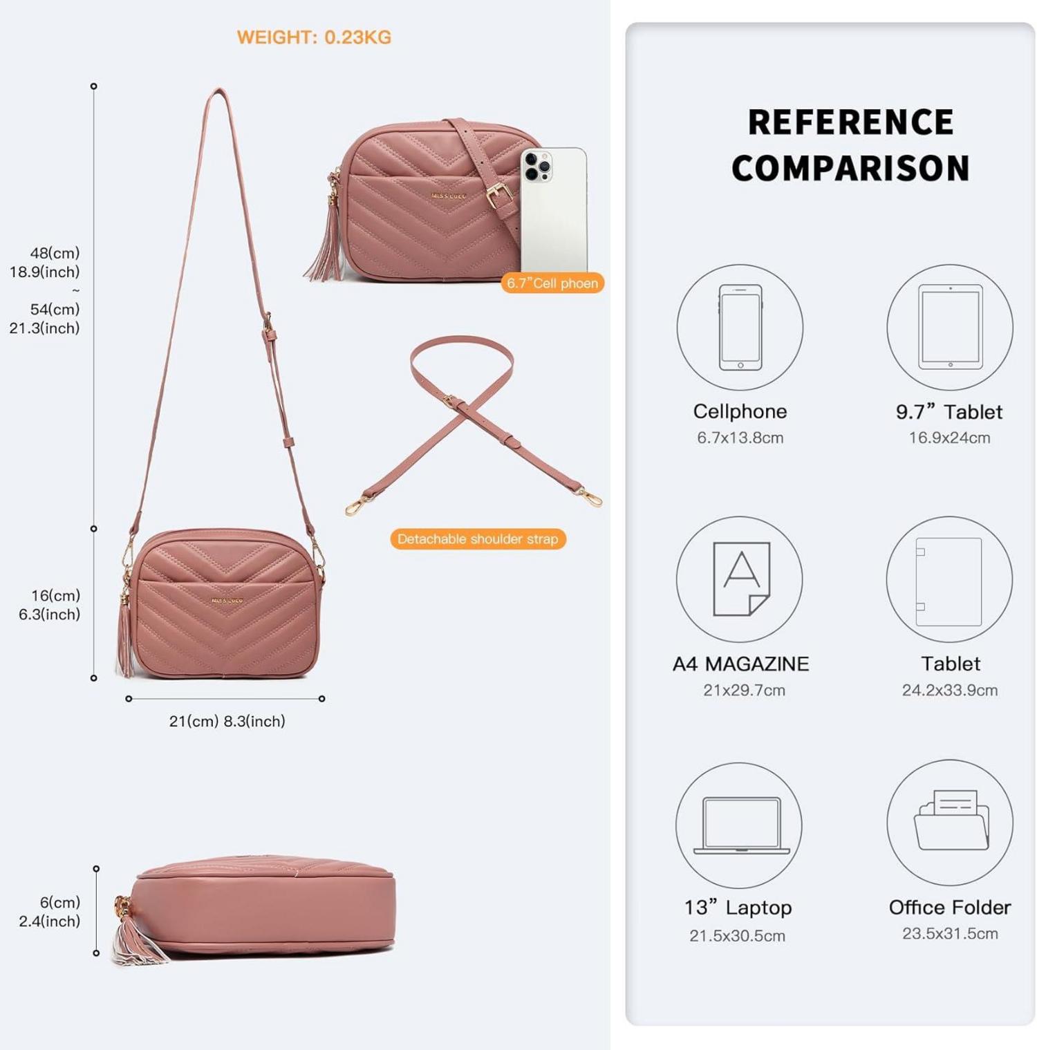 Umhängetasche Damen Kunstleder Crossbody V-Design mit Quasten