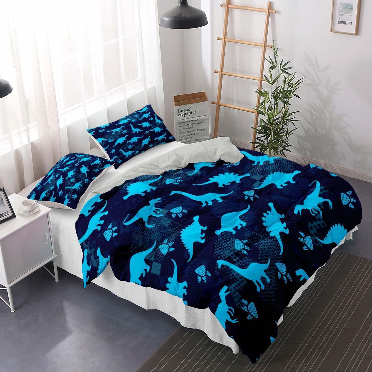 Cartoon Dino Bettwäsche Set 200x220cm – Kuschelweicher Dino-Traum für Kinder