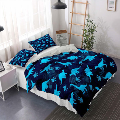 Cartoon Dino Bettwäsche Set 200x220cm – Kuschelweicher Dino-Traum für Kinder
