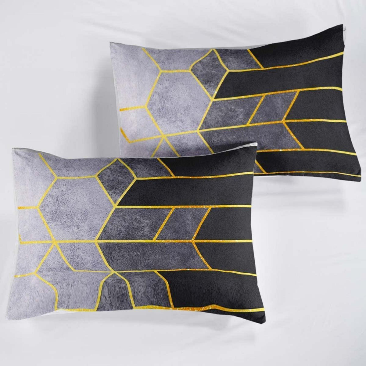 Bettwäsche-Set 220x240cm Grau Gestreift | Modern & Weich