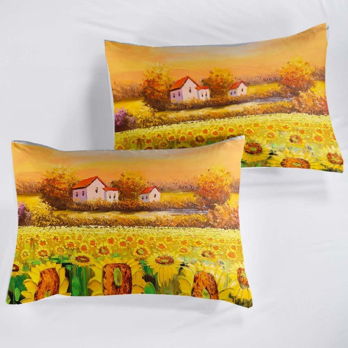 Gelbe Sonnenblumen Bettwäsche Set 200x220cm + 2 Kissenbezüge