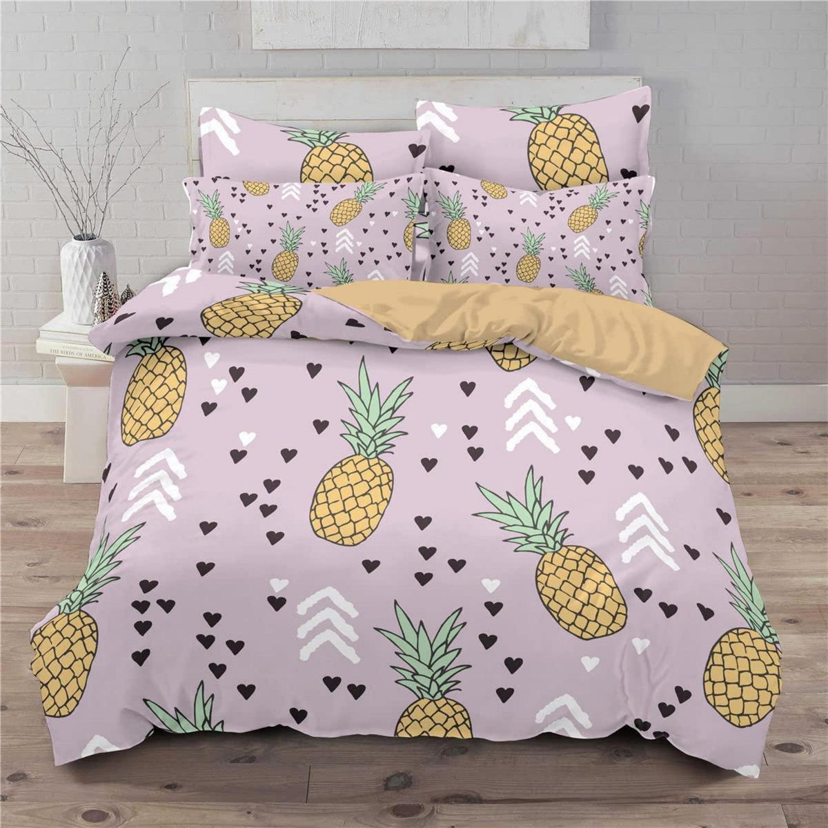 Ananas Bettwäsche Set 155x220cm – Tropical Bettwäsche für Kinder