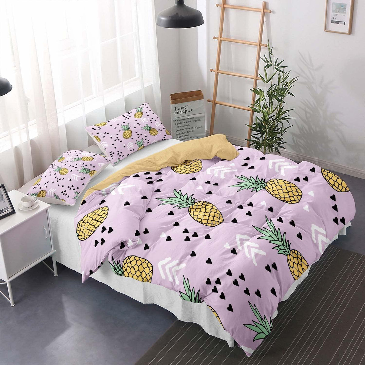 Ananas Bettwäsche Set 155x220cm – Tropical Bettwäsche für Kinder