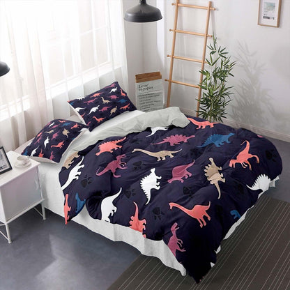 Cartoon Dino Bettwäsche Set 200x220cm – Kuschelweicher Dino-Traum für Kinder