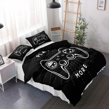 Gamer Bettwäsche Set 220x240cm – Gamepad Bettbezug für Kinder & Teenager