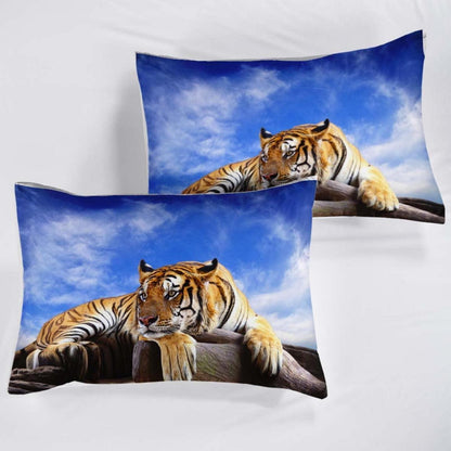 Tiger Druck Bettwäsche Set 220x240cm + 2 Kissenbezüge