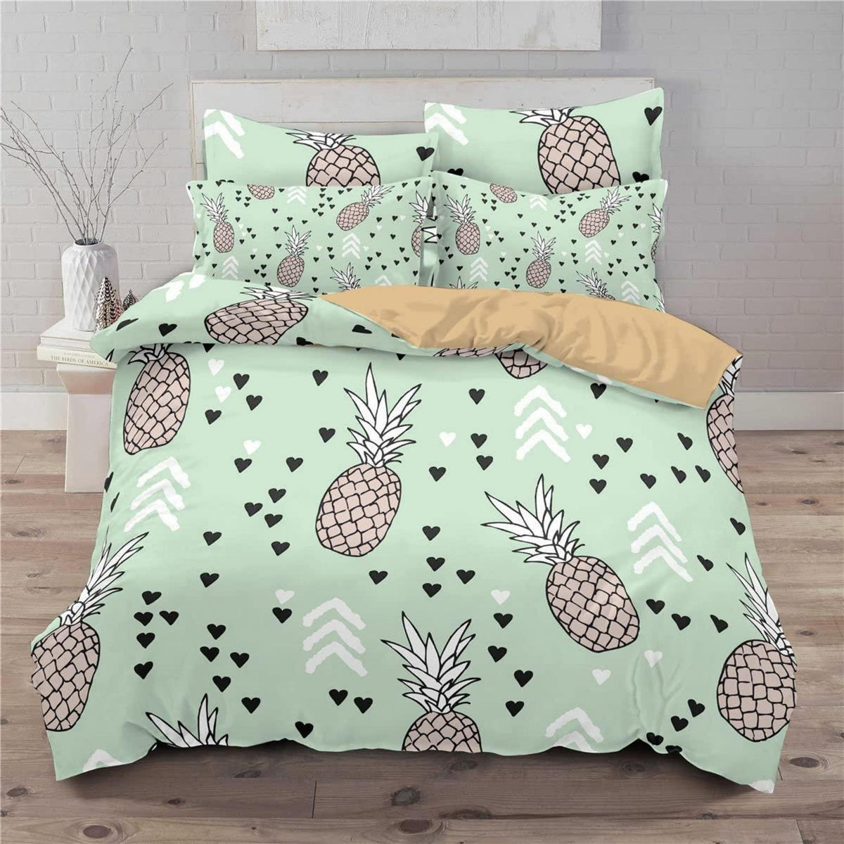 Ananas Bettwäsche Set 155x220cm – Tropical Bettwäsche für Kinder