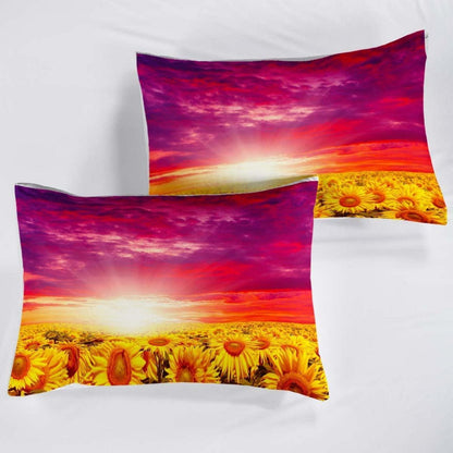 Gelbe Sonnenblumen Bettwäsche Set 155x220cm + 80x80cm