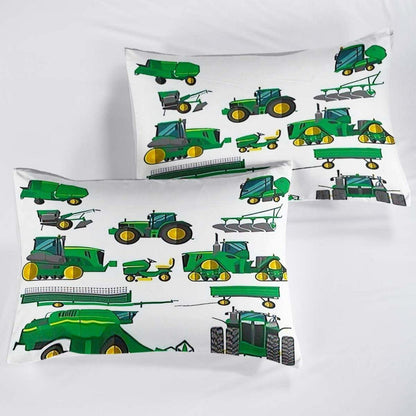 Grünes Bettwäsche-Set 200x220cm mit 2 Kissenbezügen 80x80cm