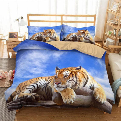 Tiger Druck Bettwäsche Set 200x220cm + 2 Kissenbezüge