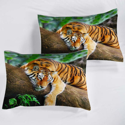 Tiger Druck Bettwäsche Set 220x240cm + 2 Kissenbezüge
