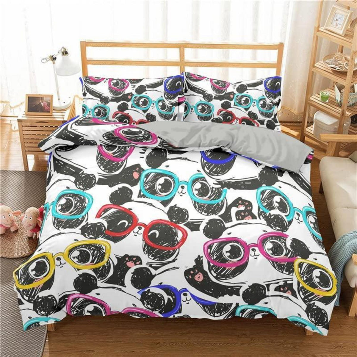 Panda Bettwäsche Set Kinder – 155x220cm + 80x80cm