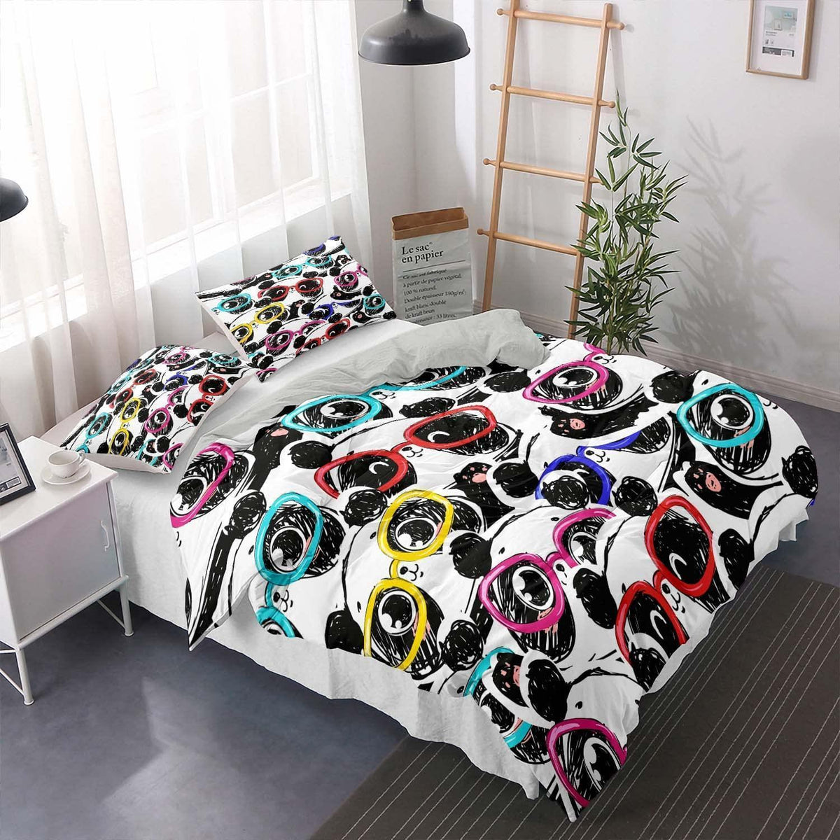 Panda Bettwäsche Set Kinder – 155x220cm + 80x80cm