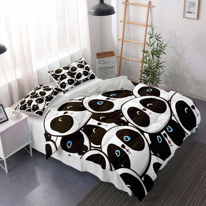 Panda Bettwäsche Set 200x220cm mit 2 Kissenbezügen – Kinderzimmer Dekoration